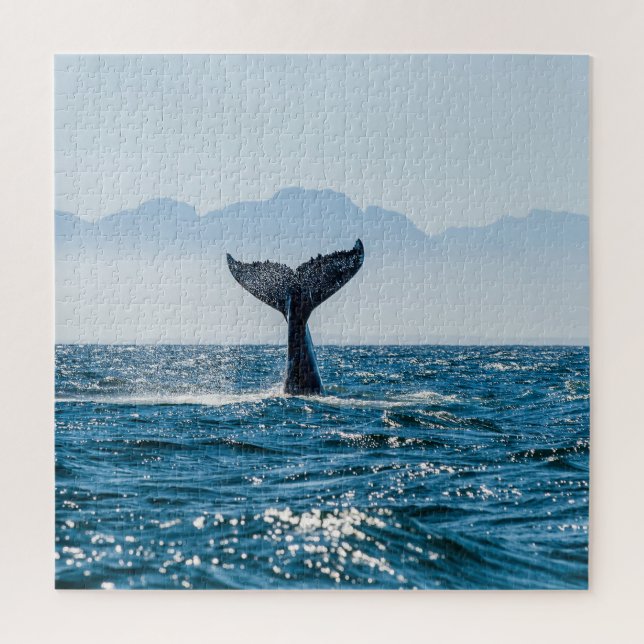 Puzzle Paysage marin de la baleine : Eau Dramatique. (Vertical)