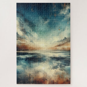 Puzzle Paysage marin orageux bleu, photographie ancienne