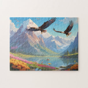 Puzzle Paysage montagneux de l'imaginaire
