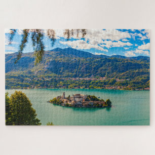 Puzzle Paysage pittoresque de l'île de San Giulio, Italie