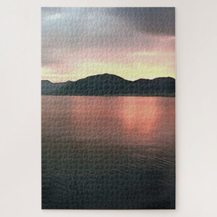 Puzzle Paysage rose et bleu Ombre Sunset Reflections