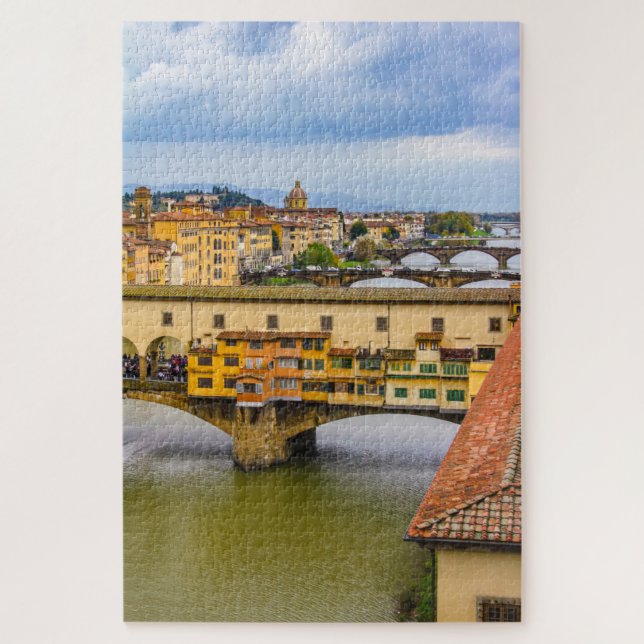 Puzzle Paysage urbain avec Ponte Vecchio, Florence, Itali (Vertical)