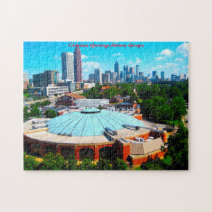 Puzzle Paysage urbain d'Atlanta Géorgie. Vœux de Noël