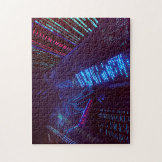 Puzzle Paysage urbain de Cyberpunk de nuit