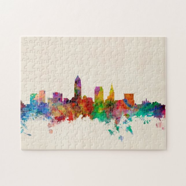 Puzzle Paysage urbain d'horizon de Cleveland Ohio (Horizontal)