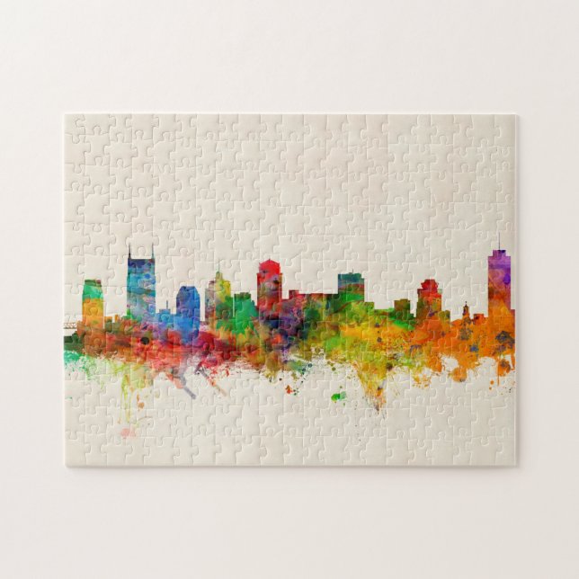 Puzzle Paysage urbain d'horizon de Nashville Tennessee (Horizontal)