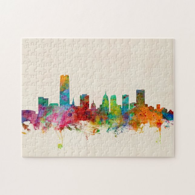 Puzzle Paysage urbain d'horizon de Ville d'Oklahoma (Horizontal)