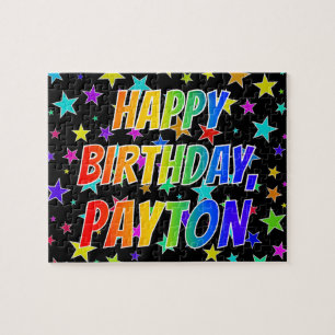 Puzzle "PAYTON" Prénom, Amusant "HEUREUX ANNIVERSAIRE"