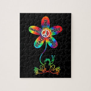 Puzzle Peace Courage Aimer Hope Frogs Hippie