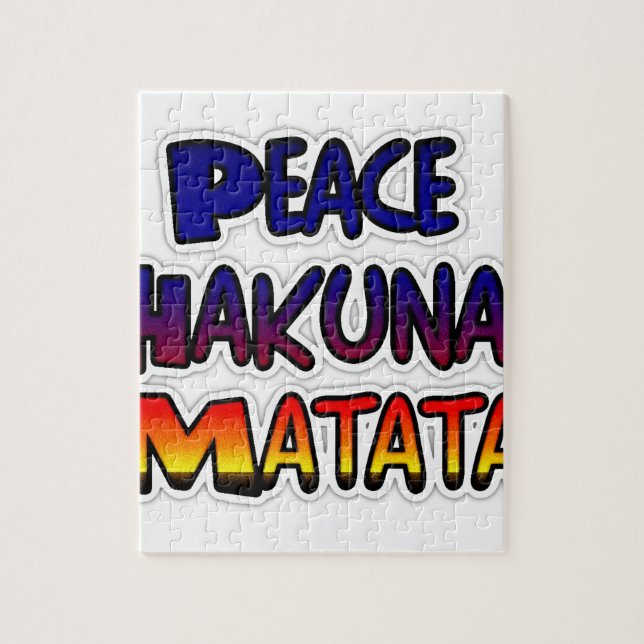 Puzzle Peace Hakuna Matata Gradient Art (Vertical)