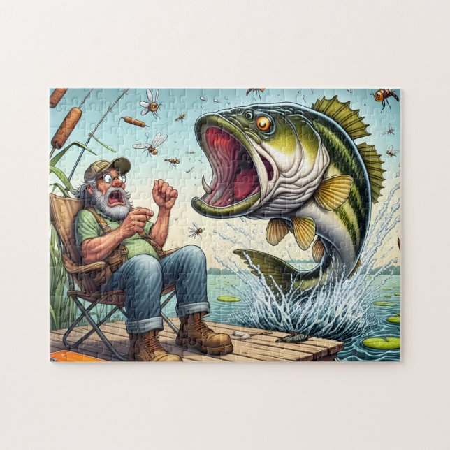 Puzzle Pêche à la basse drôle (Horizontal)
