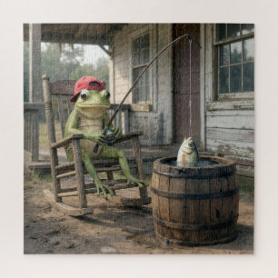 Puzzle Pêche à la grenouille dans un tonneau de whisky