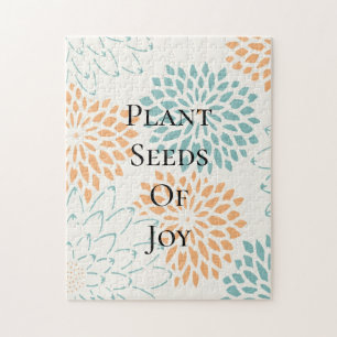 Puzzle Pêcher Aqua Floral Fleuris Joindre Poème
