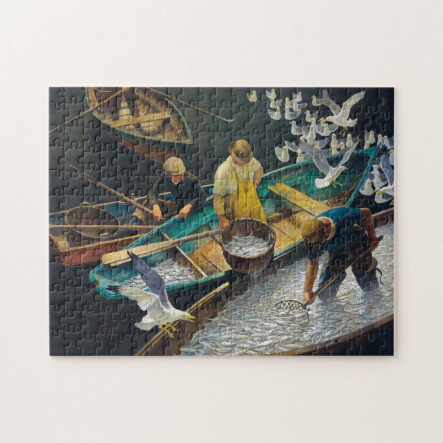 Puzzle Pêcheurs de Dark Harbor par Newell Convers Wyeth (Horizontal)