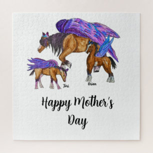 Puzzle Pegasus maman avec deux bébés pour la fête des mèr