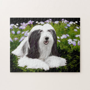 Puzzle Peinture à collie à poils - Joli art original de c