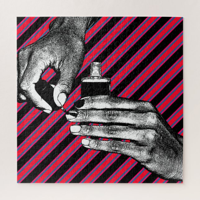 Puzzle Peinture à la main Fingernails Manicure Maquillage (Vertical)