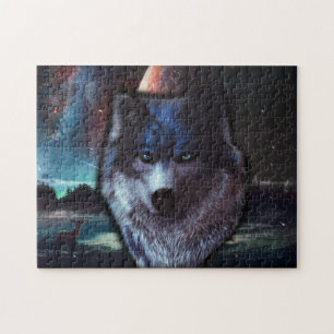 Puzzle Peinture à la tête de loup