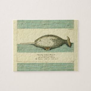 Puzzle Peinture à l'aquarelle de baleine ancienne Narwhal