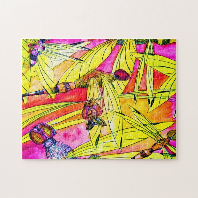 Puzzle Peinture à l'aquarelle des libellules (Horizontal)