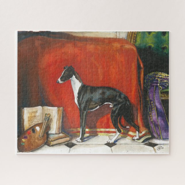 Puzzle Peinture à l'aquarelle italienne Greyhound (Horizontal)