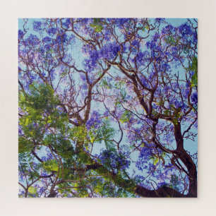 Puzzle Peinture à l'huile d'arbre de Jacaranda violet,