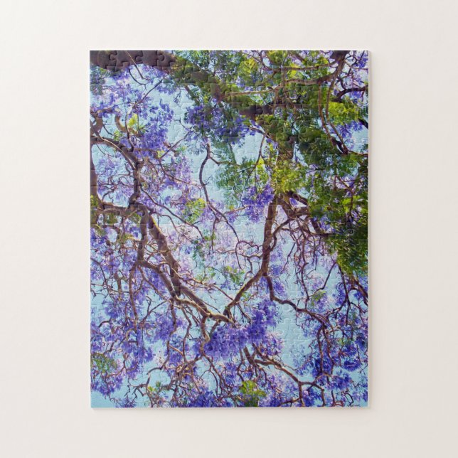 Puzzle Peinture à l'HUILE d'arbre de Jacaranda violet, (Vertical)