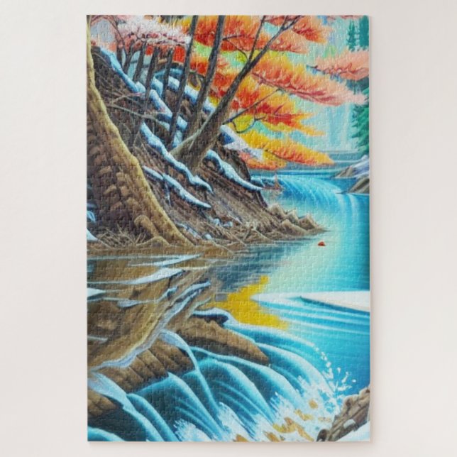 Puzzle Peinture à l'huile de la nature canadienne paysage (Vertical)