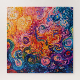 Puzzle Peinture à l'huile de tourbillons psychédélique