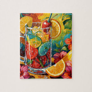 Puzzle Peinture à l'huile Impasto de Cocktail Tropical d'