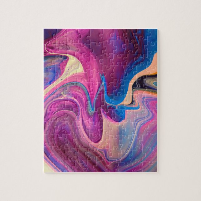 Puzzle Peinture acrylique violet et bleu (Vertical)