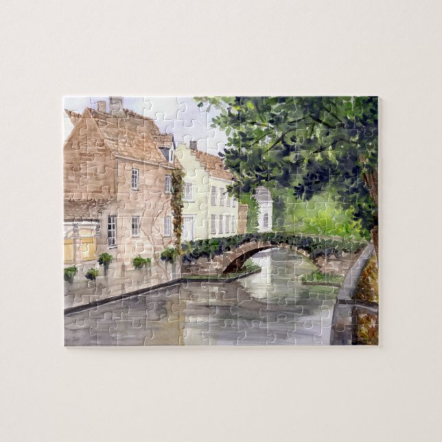 Puzzle Peinture aquarelle de Bruges par Farida Greenfield (Horizontal)