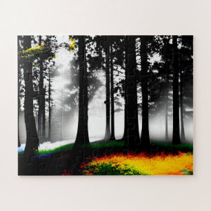Puzzle Peinture arc-en-ciel sur Silhouette pour enfants