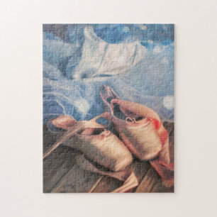 Puzzle Peinture chaussures de ballet et maillot
