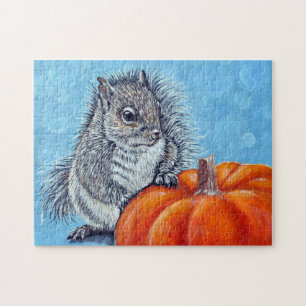 Puzzle Peinture Citrouille écureuil