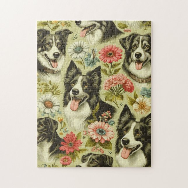Puzzle Peinture Collie vintage (Vertical)
