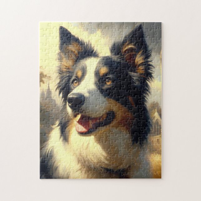 Puzzle Peinture Collie vintage (Vertical)