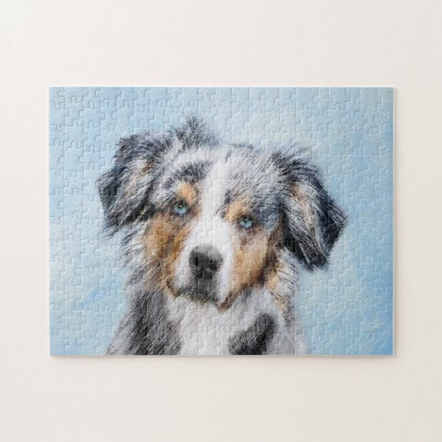 Puzzle Peinture de berger américaine miniature - Chien Ar (Horizontal)