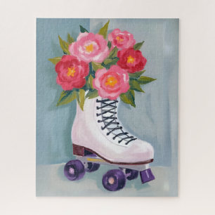 Puzzle Peinture de bouquet de roses de patins à roulettes