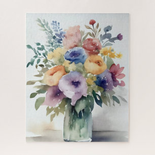 Puzzle Peinture de bouquet floral à l'aquarelle