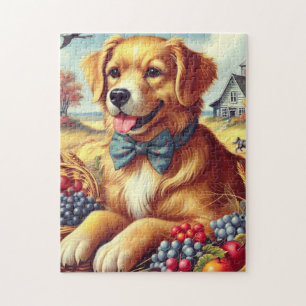 Puzzle Peinture de chien de ferme mignonne