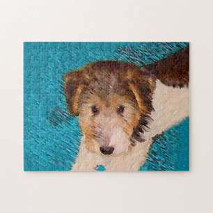 Puzzle Peinture de chiot Terrier Fox - Art de chien origi