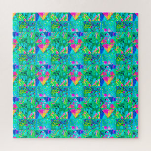 Puzzle Peinture de courtepointe de jardin avec Hydrangea