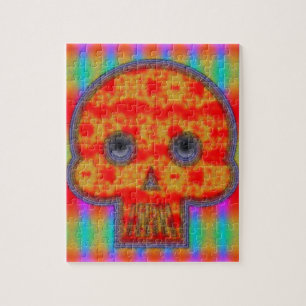 Puzzle Peinture de crâne de robot coloré