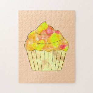 Puzzle Peinture de cupcake à l'aquarelle