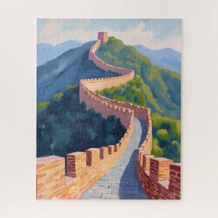 Puzzle Peinture de la Grande Muraille de Chine Aquarelle
