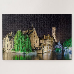 Puzzle Peinture de la vieille ville de Bruges et la tour