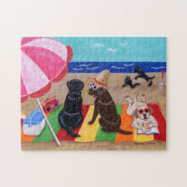 Puzzle Peinture de Labradors de brise d'été (Horizontal)