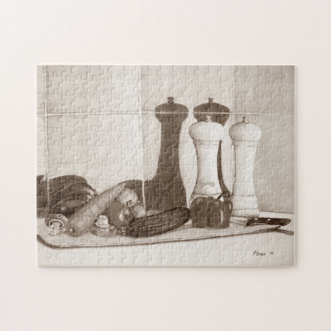 Puzzle peinture de légumes sur planche à découper (Horizontal)