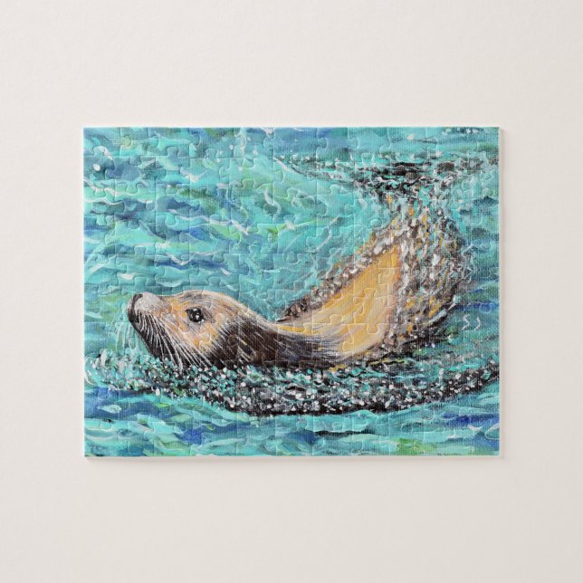Puzzle Peinture de lion de mer (Horizontal)
